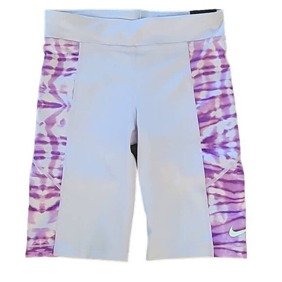 NWT Nike Girls' Trophy Dri-FIT Bike Shorts - Size Large, Purple Tie-Dye - Picture 2 of 6